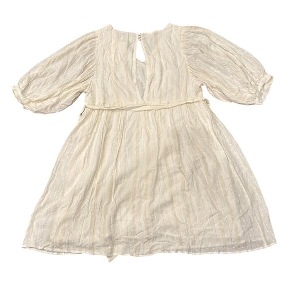 NWT Molly Bracken Women's White Short Dotted Swiss Dress Off White Gold Size XL - Picture 4 of 13